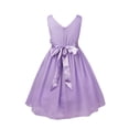 thumbnail image 3 of ZDHoor Kids V-Neck Princess Flower Girl Dress Bridesmaid Wedding Birthday Party Pageant Ball Gown Lavender 8, 3 of 6