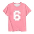 thumbnail image 4 of SGFCWSX Girls Short Sleeve T-Shirt, Kids Breathable Graphic Summer Top, Casual Everyday Tees Pink Size 7-8 Years, 4 of 6