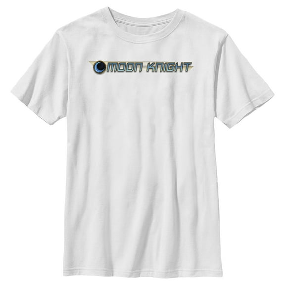 Boy's Marvel: Moon Knight Blue Horizontal Logo  Graphic Tee White X Small