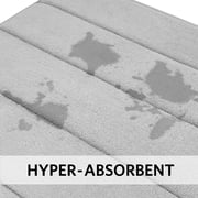 Microdry Ultra Absorbent CoreTex Memory Foam Bath Mat with GripTex Skid-Resistant Base, 17 x 24, Light Gray
