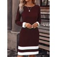 thumbnail image 1 of HH New Fashion Tight Color-Matching Dress Long Sleeve round Neck Women's Clothing 2023, 1 of 1