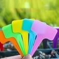 thumbnail image 3 of 100Pcs Plastic Stick T Plant Labels Garden Pot Tray Flower Tag Free Marker (Coffee color), 3 of 7
