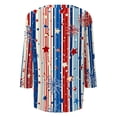 thumbnail image 6 of Wutalume Women's 3/4 Sleeve American Flag Top - Stars and Stripes Independence Day Print V-Neck T-Shirt, 4th of July Outfits for Women, 3/4 Length Sleeve Womens Tops,Beige L, 6 of 7