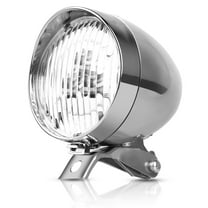 Retro Bicycle LED Front Light Headlight, 3 LED Retro Bike Lights Front Headlamp Flashlight Lamp, Classical Silver Vintage Cycling Front Light, Fog Head Lamp for Helps Cycling Safety at Night