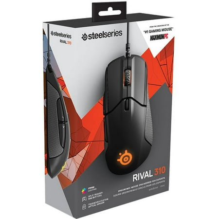 SteelSeries - Rival 310 Wired Optical Gaming Mouse with RGB Lighting - Black