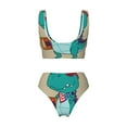 thumbnail image 5 of Daiia Cool Dino Playing Skateboard Women's Bikini Set Two Piece Swimsuit High Waisted Bikini Adjustable Straps Bikini Perfect for Beach, Pool, and Summer Vacation-Small, 5 of 9