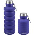 thumbnail image 1 of Botella de agua plegable, reutilizable, de silicona sin BPA, para viajes, gimnasio, camping, senderismo, portátil, a prueba de fugas, para deportes, 1 of 5