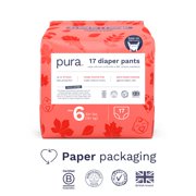 Pura Pull-On Diaper Pants with 360 Stretchy Waistband, Size 6, 17 Count (Choose Your Size and Count)