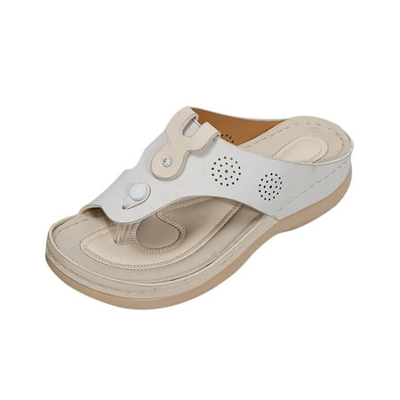 

Orthopedic Sandals for Women Open Toe Flip Flop Sandal Walking Slippers with Arch Support Anti-Slip Breathable Sandal Vintage Platform Outdoor Flats Shoes