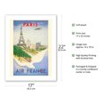 thumbnail image 2 of Paris - Capital of France - Eiffel Tower - Vintage Airline Travel Poster by Régis Manset c.1947 - Bamboo Fine Art 290gsm Paper (Unframed) 17x22in, 2 of 4