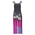 thumbnail image 4 of Kmdttou 2025 New Women Fashion Plus Size Print Sleeveless Two Pocket Casual Overalls Jumpsuit Jumpsuit Pants,S-5XL, 4 of 5