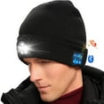 thumbnail image 2 of GRNSHTS Wireless Musical Beanie Hat with Light, LED Headphone Running Beanie, Unisex Winter Warm Knit Cap for Sports Outdoors (Black,Updated 5LED), 2 of 9