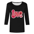 thumbnail image 5 of Goodtrade8 3/4 Sleeve Tops for Women Plus Size Valentine Pullover Spring Graphic Gifts for Girlfriend Womens T-Shirts Fashion, 5 of 5
