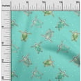 thumbnail image 2 of oneOone Polyester Spandex Turquoise Green Fabric Ocean Turtles With Dot Craft Projects Decor Fabric Printed By The Yard 56 Inch Wide, 2 of 4