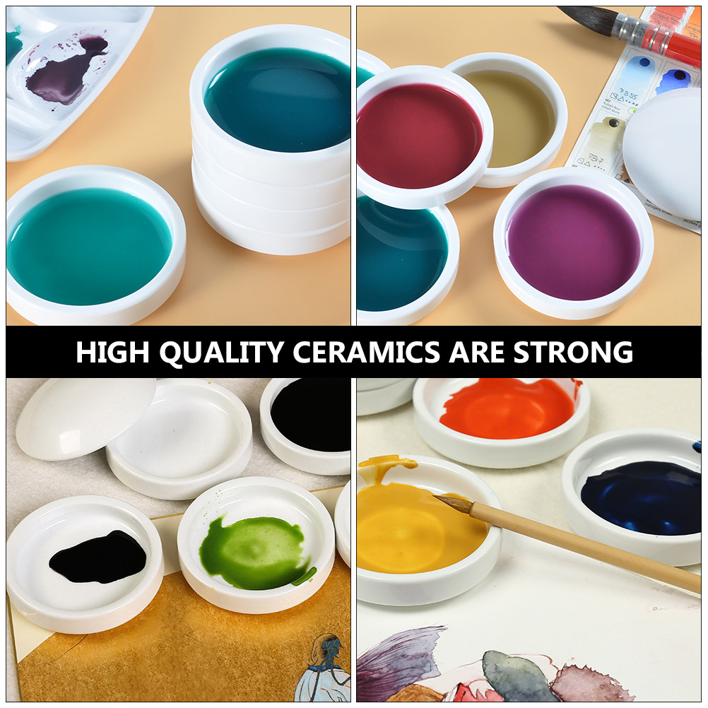 Supvox Ceramic Ink Dish White for Painting Stable Performance Easy Cleanup