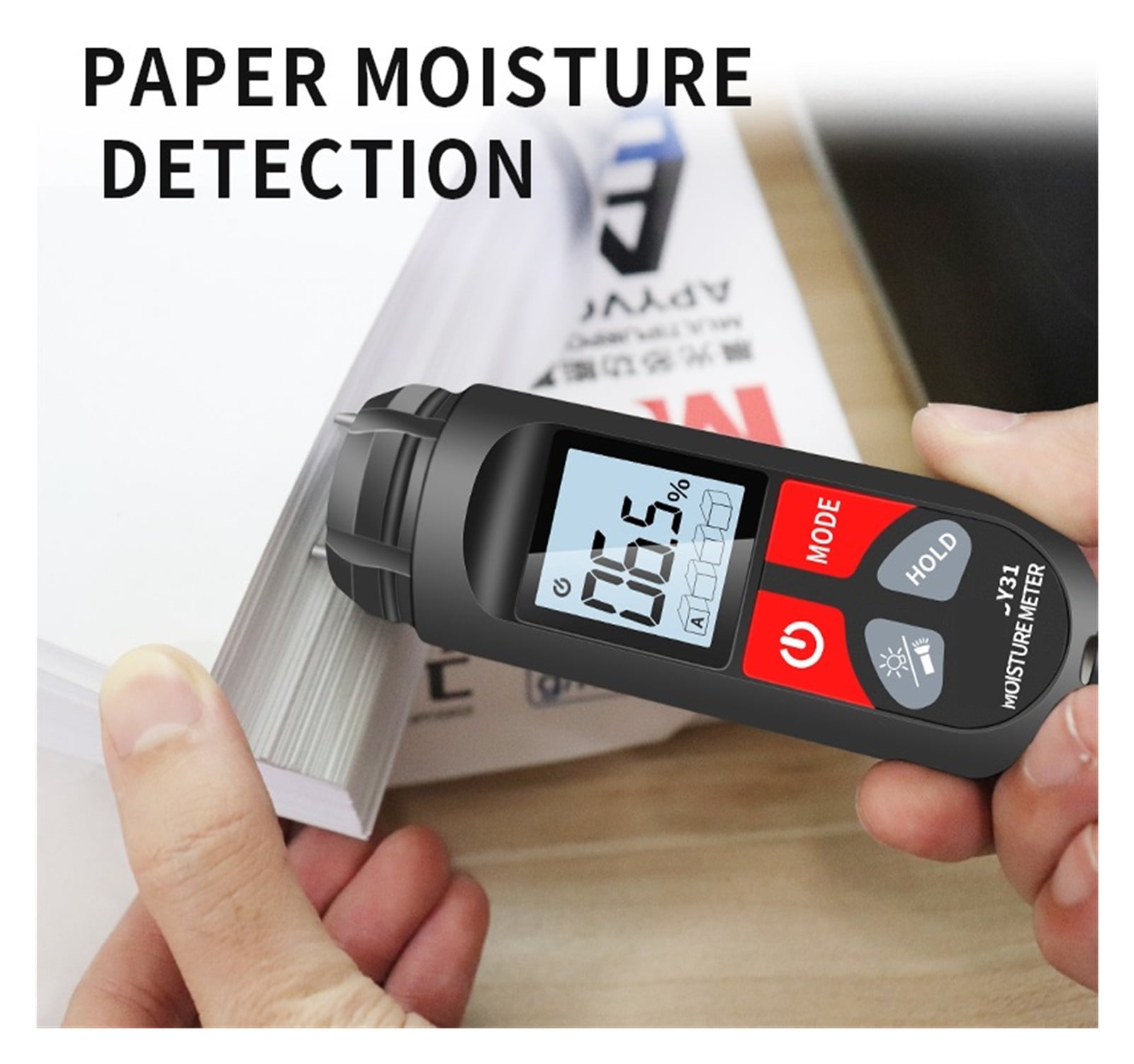 Wood Moisture Meter DY31 Portable Digital Hygrometer HD Backlight With Flashlight Humidity Tester Timber Damp Detector ,Wide Applications