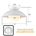 thumbnail image 7 of Claxy White Dome Semi Flush Mount Ceiling Light with Globe Milk Glass Shade, 7 of 7