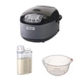 thumbnail image 1 of Zojirushi NL-GAC10BM Olla Arrocera y Calentadora Micom Umami de 5.5 Tazas (Arroz Crudo) (Negro Metálico) Paquete con Contenedor para Arroz y Tazón para Lavar Arroz de 24 cm (3 Artículos), 1 of 8