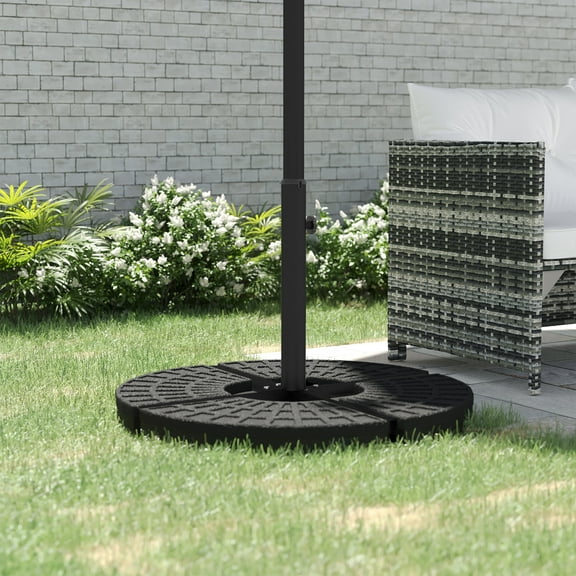 Outsunny Outdoor Universal Cross Brace Stand, Cross Umbrella Base, Black