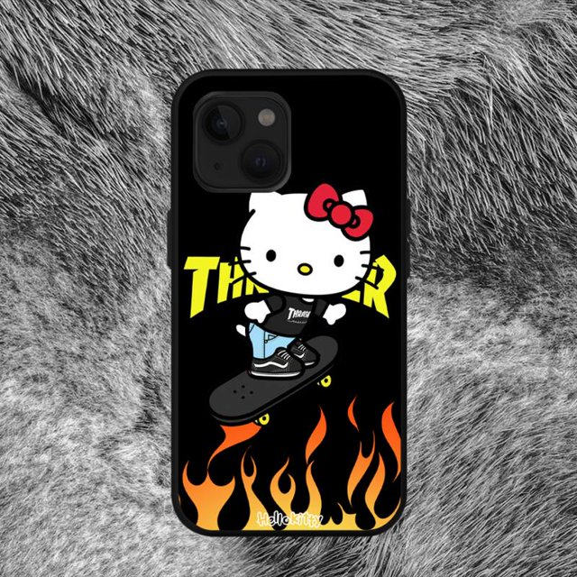 S-sanrios Kittys-funda bonita de gato Hallo para iPhone 11, 12 Mini, 13, 14 Pro, XS Max, X, 8, 7, 6S Plus, SE, XR Fivean LED