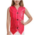 thumbnail image 1 of RXIRUCGD 2025 Vêtements d'Été pour Enfants Tenue de Performance pour Enfants T-shirt à Manches Courtes à Sequins Col Rond Haut Élastique, 1 of 3