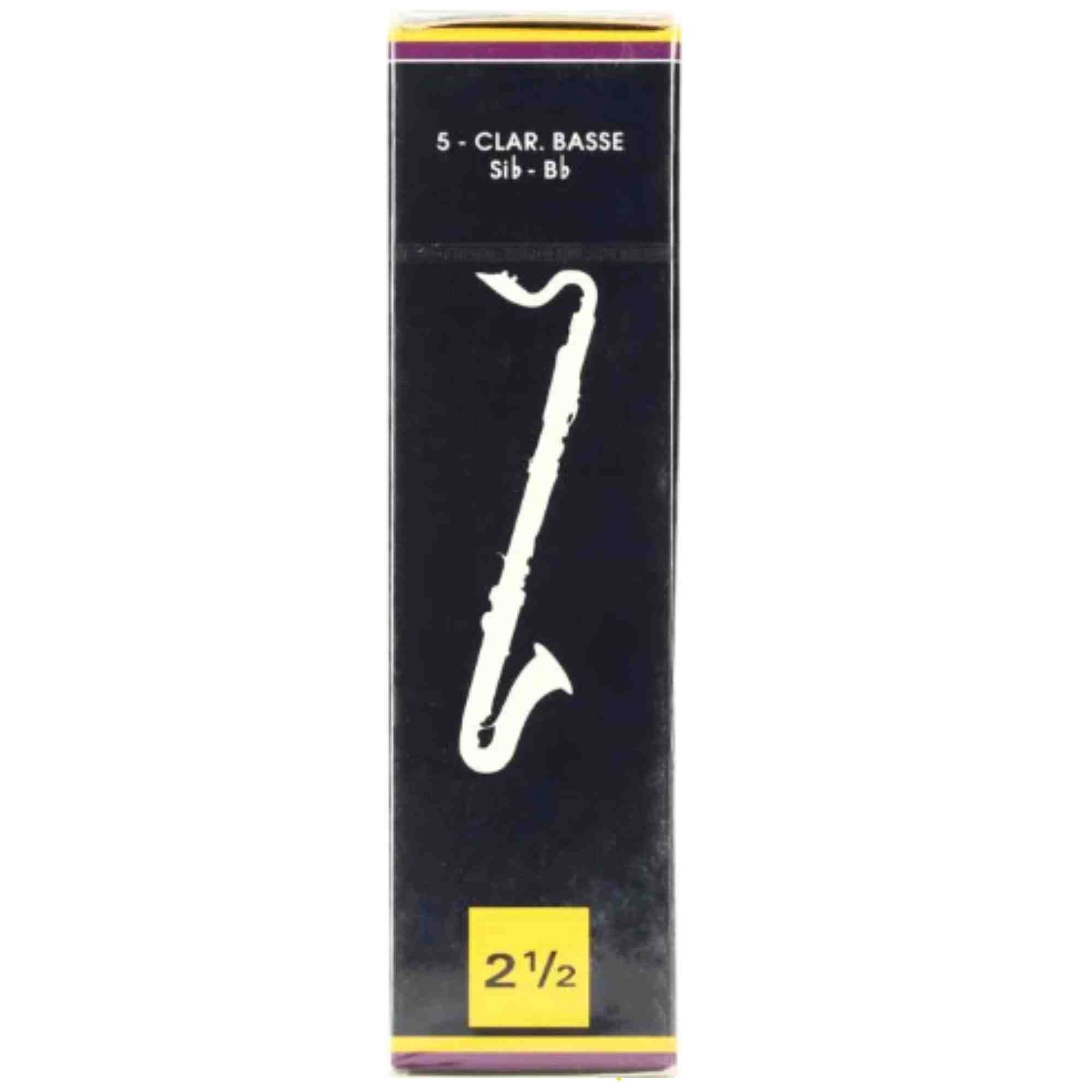 Vandoren Bass Clarinet Traditional Reeds Strength #2.5; Box of 5