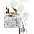 thumbnail image 5 of Spring Flowers Rectangle Tablecloth, Blue Pink Floral Leaves Pastoral Botanical Waterproof & StainResistant Tablecloth, Washable Oil-proof Table Cover for Dining/Party/Wedding/Camping/Buffet 52x70 In, 5 of 9