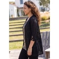 thumbnail image 3 of Catherines Women's Plus Size Petite Shadowstripe Burnout Cardigan, 3 of 6