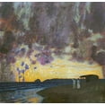 thumbnail image 2 of Von Stuck, Franz 27x26 Gold Ornate Wood Framed with Double Matting Museum Art Print Titled - Sunset By The Sea, 2 of 4
