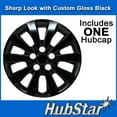 thumbnail image 2 of HubStar Hubcap Fits Nissan Sentra 2013-2019, Leaf 2013-2018, Premium Replica 16-inch Replacement, Gloss Black, 1 Piece, 2 of 6