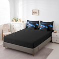 thumbnail image 4 of Electric Guitar King Size Comforter Sets - Bedding Sets 7 Pieces,Music Stringed Instruments Bed in a Bag Flaming Blue Fire Flame Bed Sets with Comforter,Sheets,Pillowcases & Shams, 4 of 5