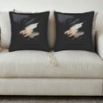 thumbnail image 3 of Set of 2 18x18in Throw Pillow Covers with Modern Abstract Gray White & Orange Brushstrokes - Perfect for Couch Bed or Car Decor, 3 of 8