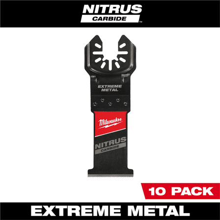 Milwaukee Tool NITRUS CARBIDE Extreme Metal Universal Fit OPEN-LOK Multi-Tool Blade 10PK