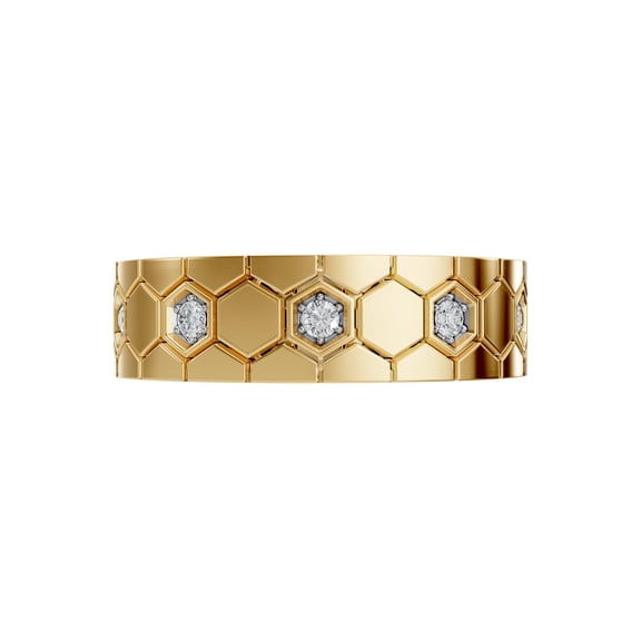 DIAMOND CLUB 0.25 Carat Lab Grown Diamond Wedding Band Ring | Round Cut, 10 Stones, VVS, F Color | 14K Yellow Gold | Size 5 | Sustainable & Elegant Fine Jewelry