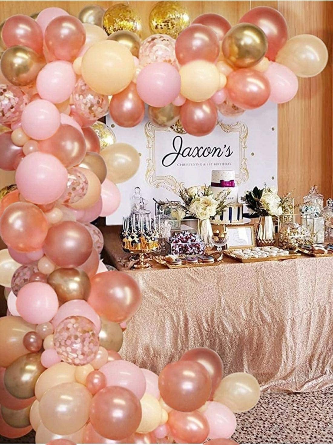 rose gold balloons baby shower