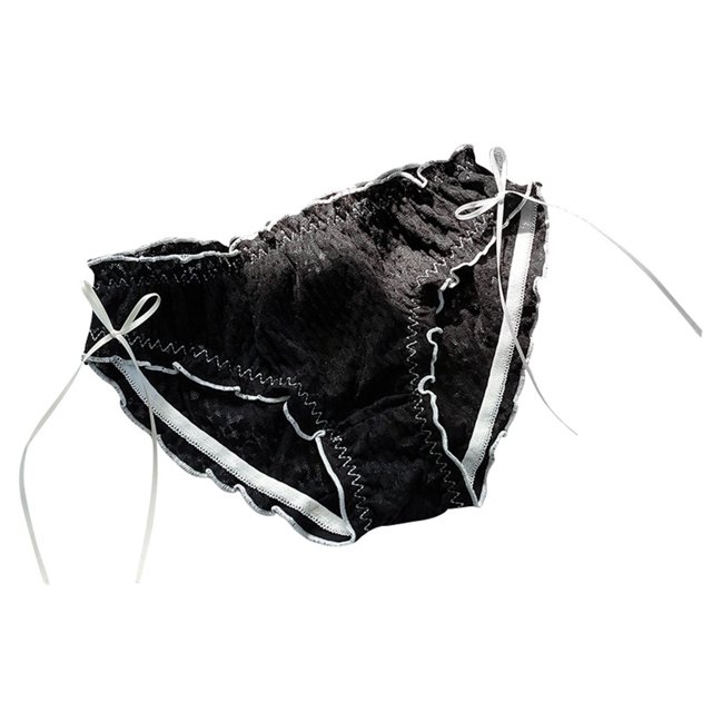 Gibobby Calzoncillos para mujer maidenform Ropa interior de encaje para mujer Cintura media Algodón Sexy Transpirable Chica japonesa Calzoncillos de de cadera(Negro,G)