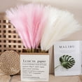 thumbnail image 3 of Large Tall Fluffy Artificial Pampas Grass Faux Bulrush Reed Fake Flower Phragmites Plant for Wedding Home Vase Decoration-Light Pink, 3 of 6