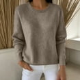 thumbnail image 2 of Tumotour Pullover Tops for Women'S Crew Neck Long Sleeve Straight Winter Sweaters Outfits Knit Fabric Tunic Blouse, 2 of 5