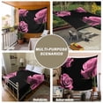 thumbnail image 6 of Pink Rose Tapestry for Bedroom Wall Hanging Tapestry, Vintage Abstract Garden Flower Floral Black Ceiling Backdrop Tapestries Poster Blanket Wall Decor for Teens Room Living Room Dorm 59" x 90", 6 of 8