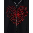 thumbnail image 6 of Wassery Women Skeleton Hoodie Zip Up Gothic Oversized Hooded Coat Long Sleeve Sweatshirt Skull Spider Web Heart Printed Punk Goth Jackets with Pockets Streetwear, 6 of 7