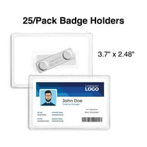 Staples Magnetic Badge Holders 2.25" x 3.5" Vinyl Clear 50/Carton 51925VS
