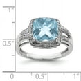 thumbnail image 2 of Sterling Silver Rhodium Diam. & Checker-Cut Sky Blue Topaz Ring QR3037LSBT, 2 of 2