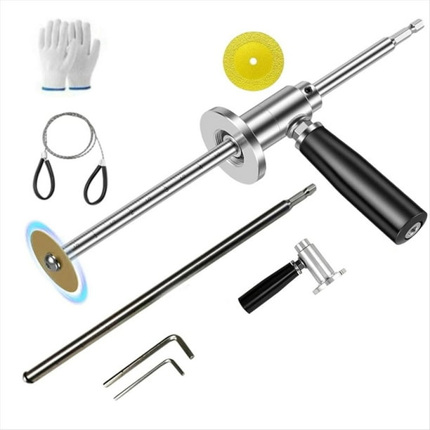 Cortador de Tubos de PVC para Interiores, Profundidad de Corte Ajustable de 7 Pulgadas, para Atornilladores de y Taladros.
