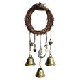 thumbnail image 1 of Witch Bell Hanging Decor, Witch Protection Hangers Magical Wind Chimes Wreath,, 1 of 7