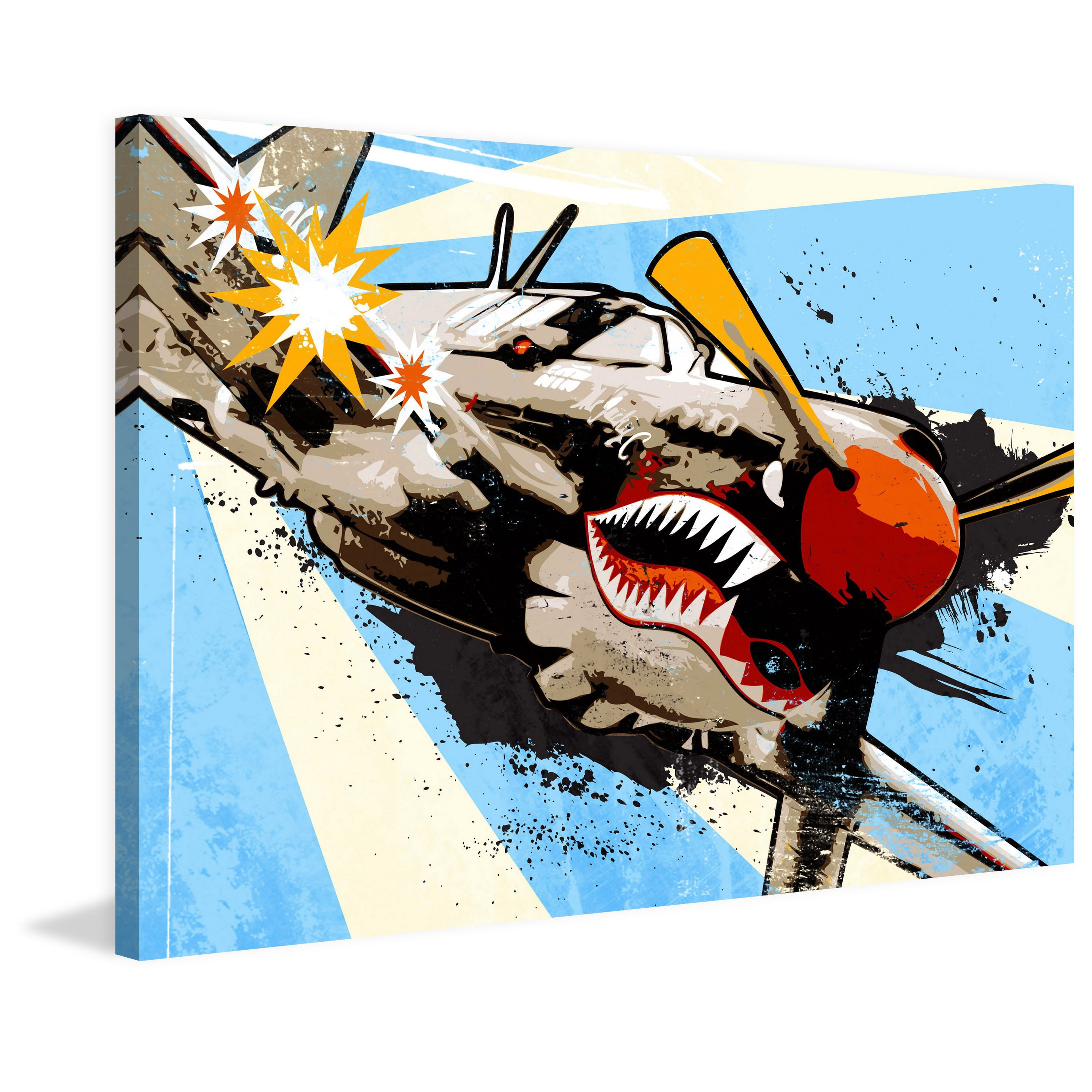 "P40 Warhawk" Painting Print on Wrapped Canvas