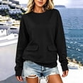 thumbnail image 2 of Loopsun Womens Long Sleeve Fall Tops Fashion Solid Zip Front Crew Neck Casual Sports Style Shirts, 2 of 5