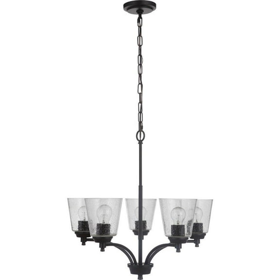 Five Light Chandelier in Transitional Style 24.5 inches Wide By 23 inches High-Flat Black Finish Bailey Street Home 139-Bel-3827808