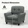 thumbnail image 4 of Costway Fauteuil d'Appoint Moderne Rembourré Fauteuil Mi-Siècle avec Pieds Robustes Gris, 4 of 9