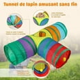 thumbnail image 5 of 3 Way Foldable Rabbit Tunnel Dwarf Rabbit Hideout Small Animal Activity Tunnel Toys for Rabbit Ferret Guinea Pig with Ball 80X25cm,, 5 of 5