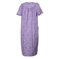 thumbnail image 4 of Elegant Emily Women's Plus Size Snap-Front Duster Robe With Pockets - Lavender Butterfly Garden - 1X, 4 of 4